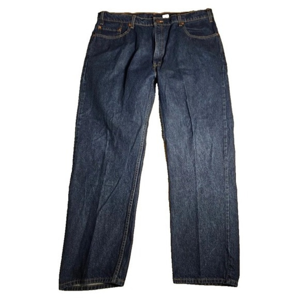 Vintage Levis 505 Regular Fit Straight Leg Jeans‎ Dark Wash 42x32 Blue 1998 Mens